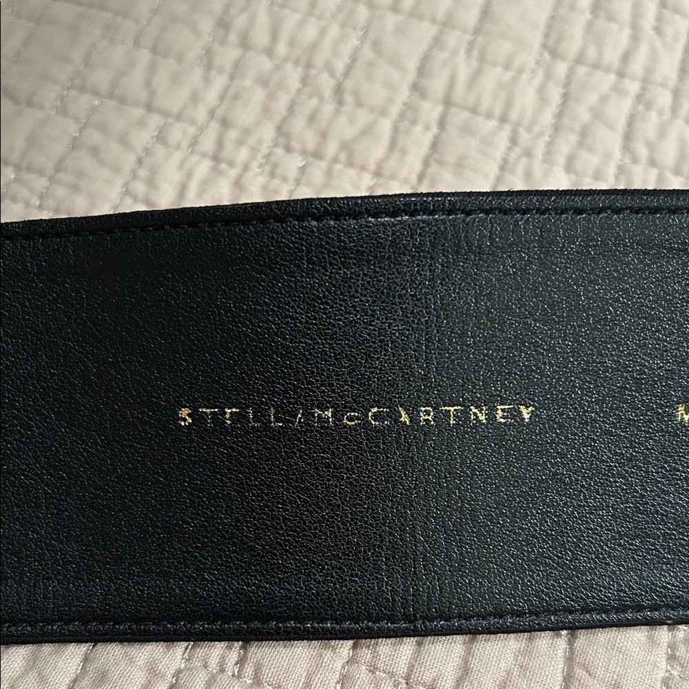 Stella McCartney Black Belt with Gold Buckle - Picture 2 of 7